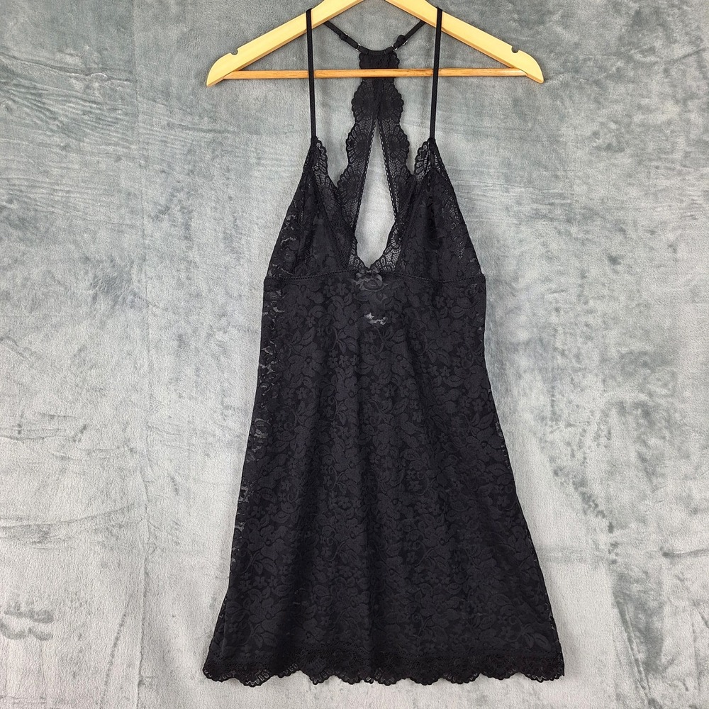 Womens Dress Small Black Floral Lace Babydoll Fairy Grunge Whimsigoth Mini Sheer